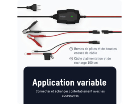 ANSMANN Chargeur pour batterie BC, 6-12V/1A, noir/bleu