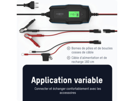 ANSMANN Chargeur de batterie BC, 6-12V/4A, noir/bleu