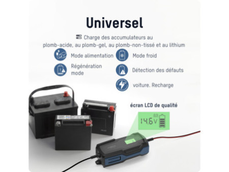 ANSMANN Chargeur de batterie BC, 6-12V/10A, noir/bleu