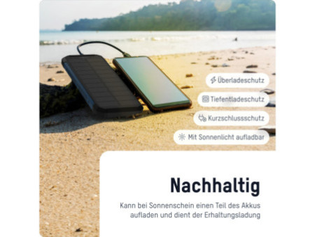 ANSMANN Powerbank PB212W, solaire, 10.000 mAh