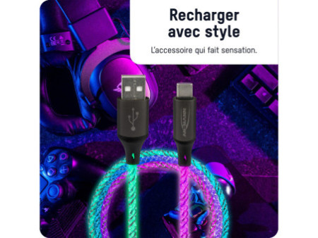 ANSMANN Câble de données & de charge, LED, USB-A/USB-C mâles