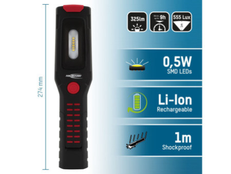 ANSMANN Lampe d'atelier à LED IL300R, bleu/noir
