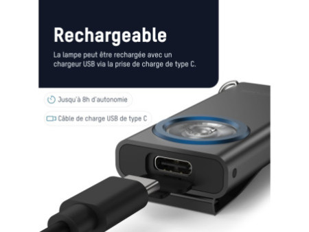 ANSMANN Lampe porte-clés ML400R avec fonction boost, noir