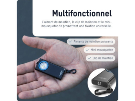 ANSMANN Lampe porte-clés ML400R avec fonction boost, noir