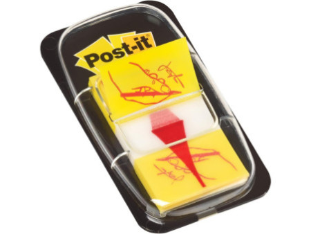 Post-it Marque-pages Index Symbole 'signature', jaune