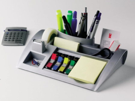 Post-it Organiseur de bureau, argent, équipé