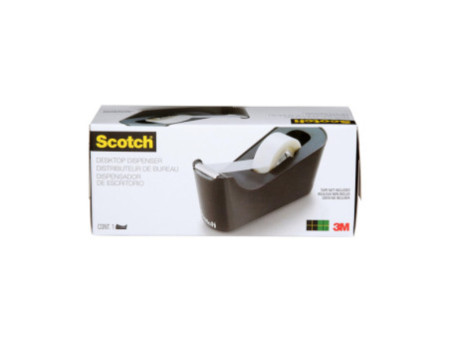 3M Scotch Dévidoir de bureau C18, avec ruban adhésif, noir