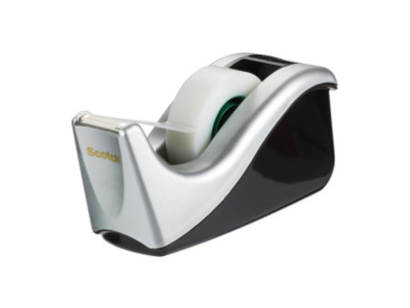 3M Scotch Dévidoir de bureau C60, rabattable, noir / argent
