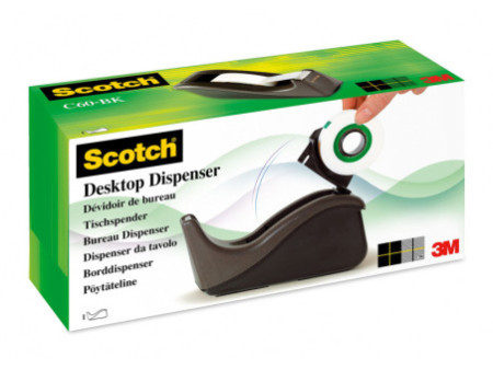 3M Scotch Dévidoir de bureau C60, rabattable, noir