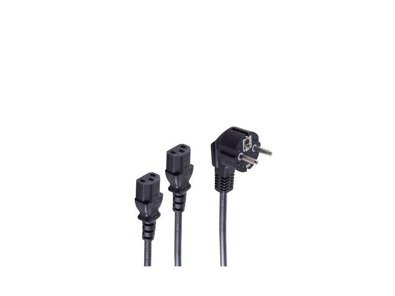 shiverpeaks BASIC-S Câble d'alimentation Y, noir, 1,8 m