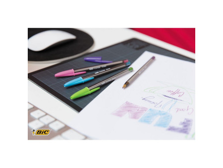 BIC Stylo à bille Cristal Fun, étuit carton de 4