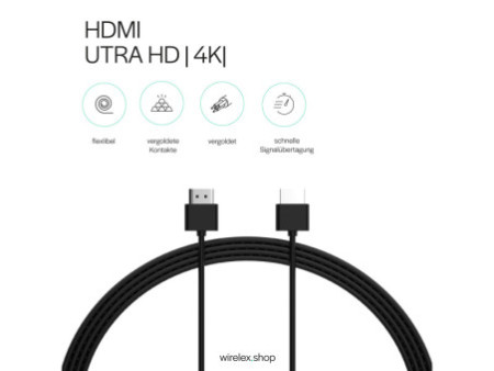 FLEXLINE Cordon HDMI, fiche A - fiche A, 2,0 m