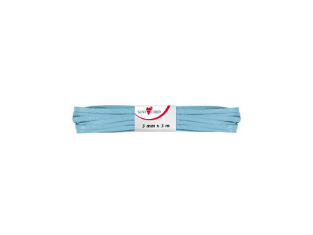 SUSY CARD Ruban cadeau 'double satin', 3 mm x 3 m, bleu