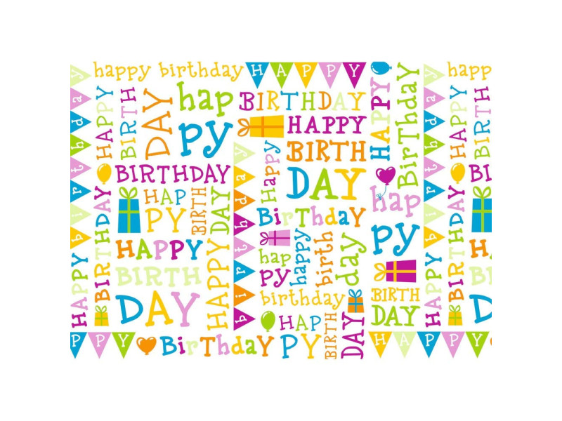 SUSY CARD Film cadeau 'Birthday', 30 microns, sur rouleau