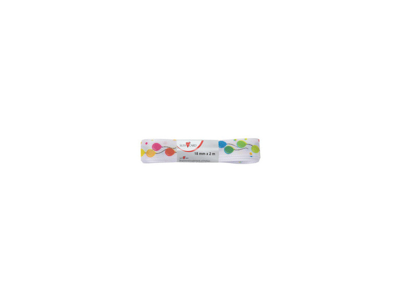 SUSY CARD Ruban cadeau 'Ballons', 15 mm x 2 m