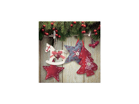 CACTUS Serviette à motif de Noël 'Décorations de sapin'