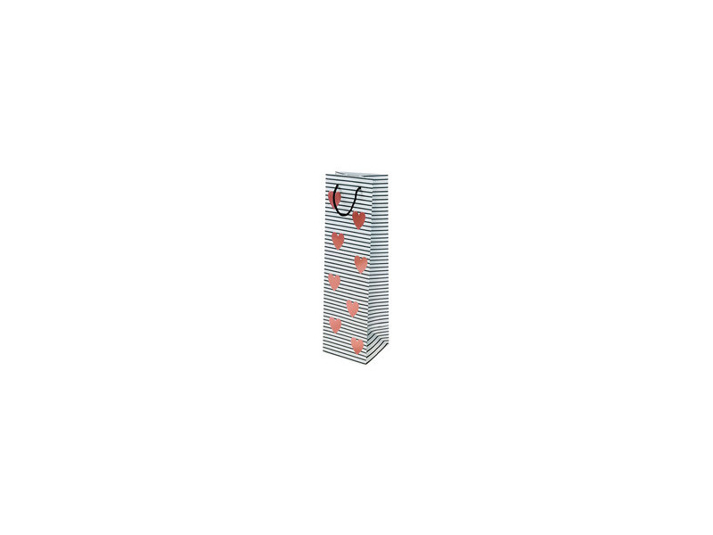 SUSY CARD Sac cadeau pour bouteille 'Coeurs', 1 bouteille