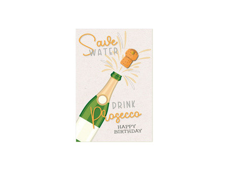 SUSY CARD Carte d'anniversaire Round 'Champagne'