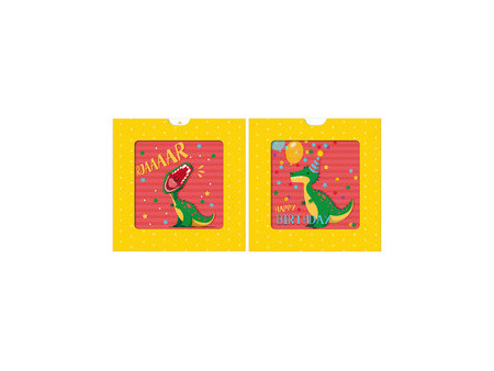 SUSY CARD Carte d'anniversaire 3D Sliding card 'Dino'
