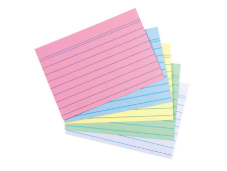 herlitz Fiches bristol, A7, ligné, assorti