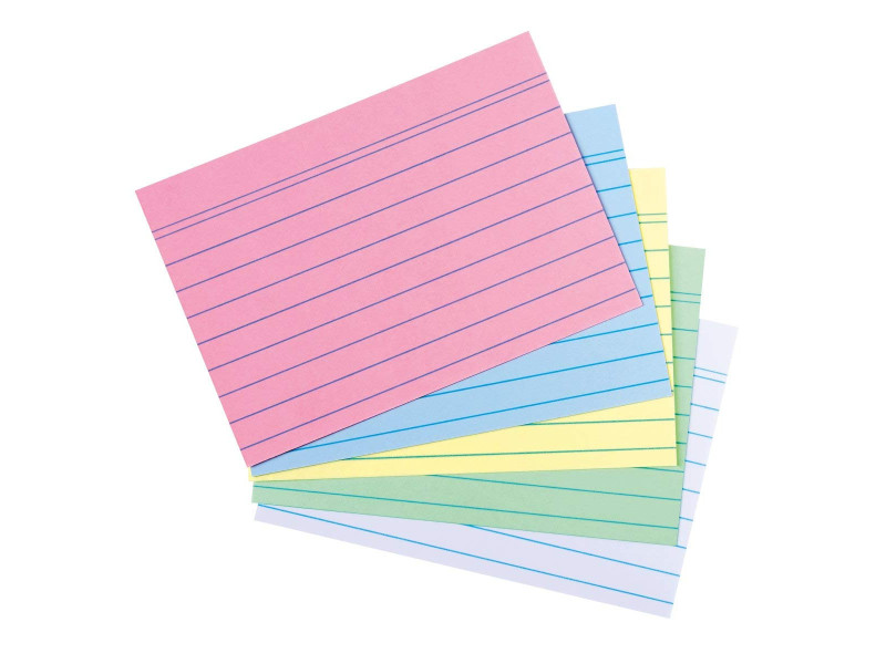 herlitz Fiches bristol, A7, ligné, assorti