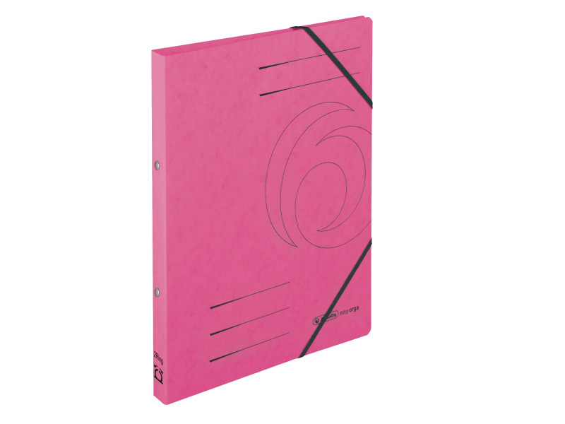 herlitz Classeur à anneaux easyorga, A4, carton, fuchsia