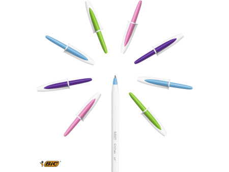 BIC Stylo bille Cristal Up Fashion, assorti, carton de 20