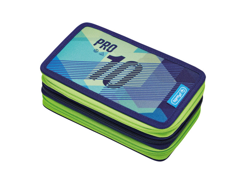 herlitz Etui scolaire triple 'Green Goal', 31 pièces