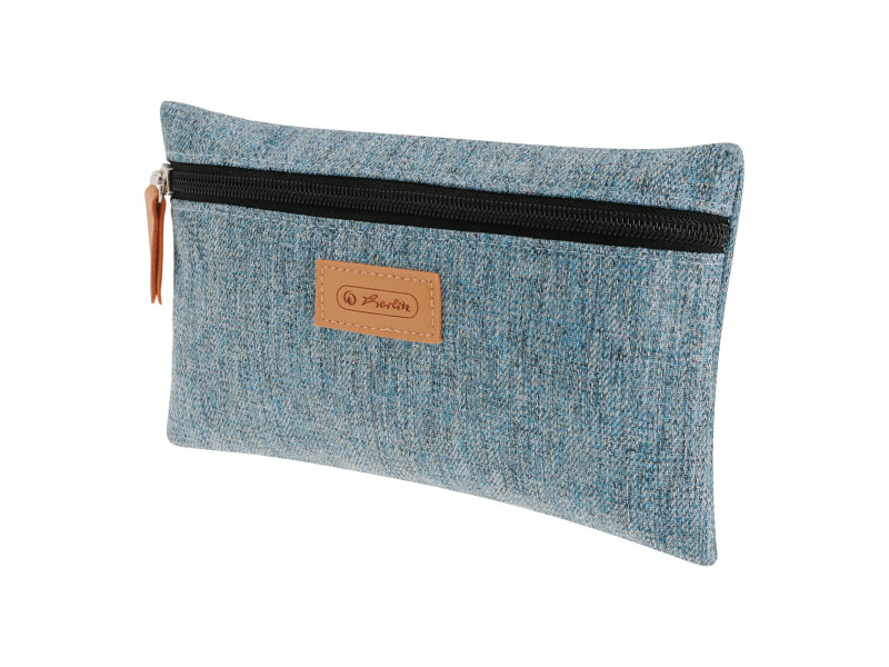 herlitz Trousse plate GREENline, bleu chiné