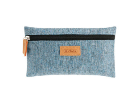 herlitz Trousse plate GREENline, bleu chiné