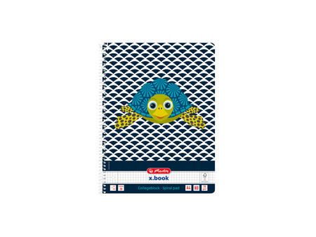 herlitz Cahier spiralé 'Cute Animals Turtle', A4, quadrillé