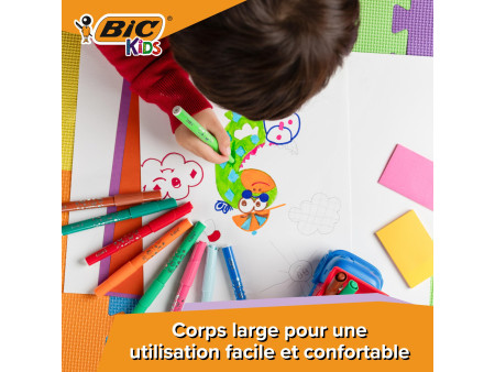 BIC KIDS Feutres 'Visacolor XL', 12 pièces, noir