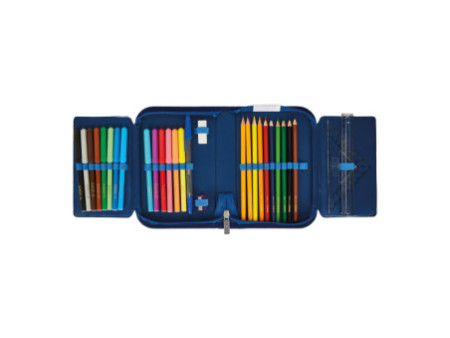 herlitz Étui scolaire 'Blue shark', 31 pièces