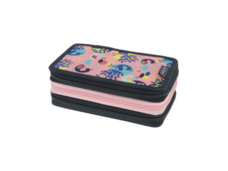 herlitz Étui scolaire TriCase 'Fancy Peacock', 31 pièces