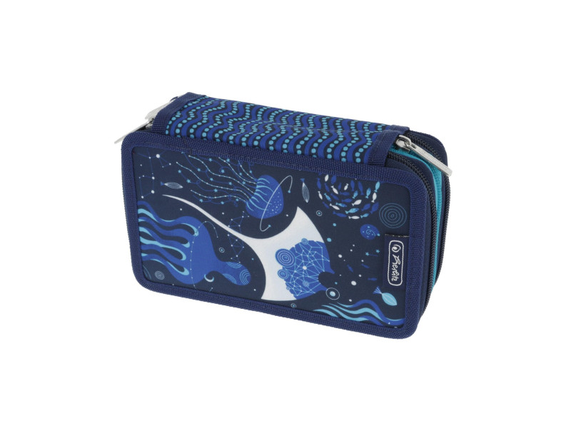 herlitz Étui scolaire TriCase 'Deep Ocean', 31 pièces