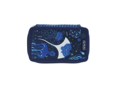 herlitz Étui scolaire TriCase 'Deep Ocean', 31 pièces