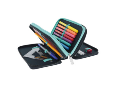herlitz Étui scolaire TriCase 'Happy Lions', 31 pièces