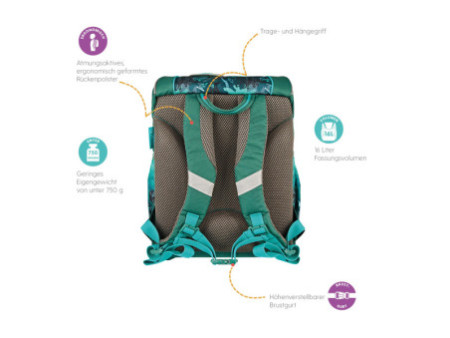 herlitz Cartable UltraLight Plus 'Green Rex'