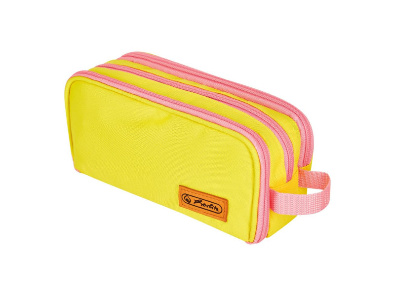 herlitz Trousse à deux compartiments université, jaune/rose