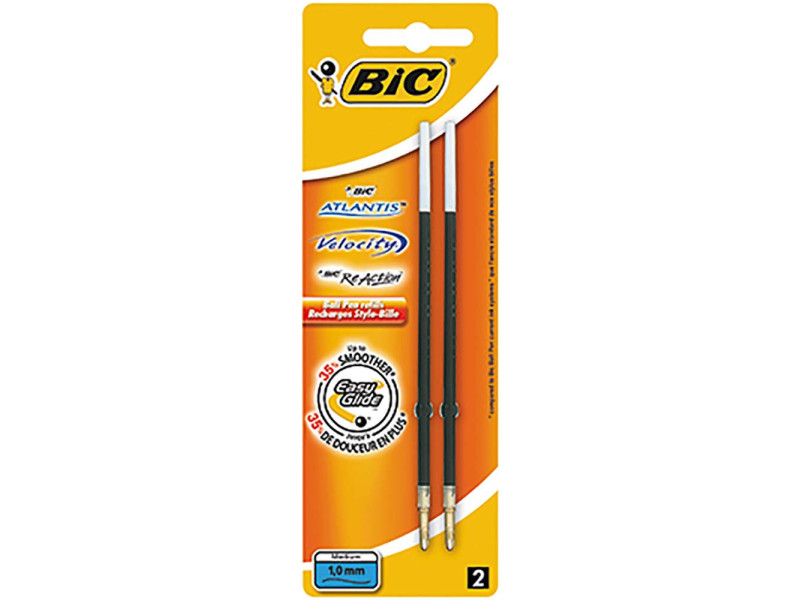 BIC Recharge stylo à bille X-Smooth Refill, noir, blister 2