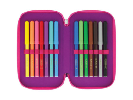 herlitz Etui scolaire TriCase 'Dip Dye Pink', 31 pièces