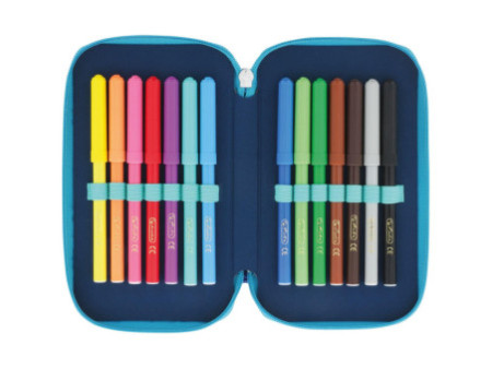 herlitz Etui scolaire TriCase 'Dip Dye Blue', 31 pièces