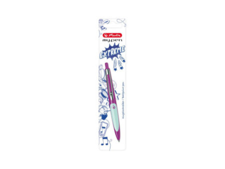 herlitz Stylo à bille rétractable my.pen, lilas/menthe