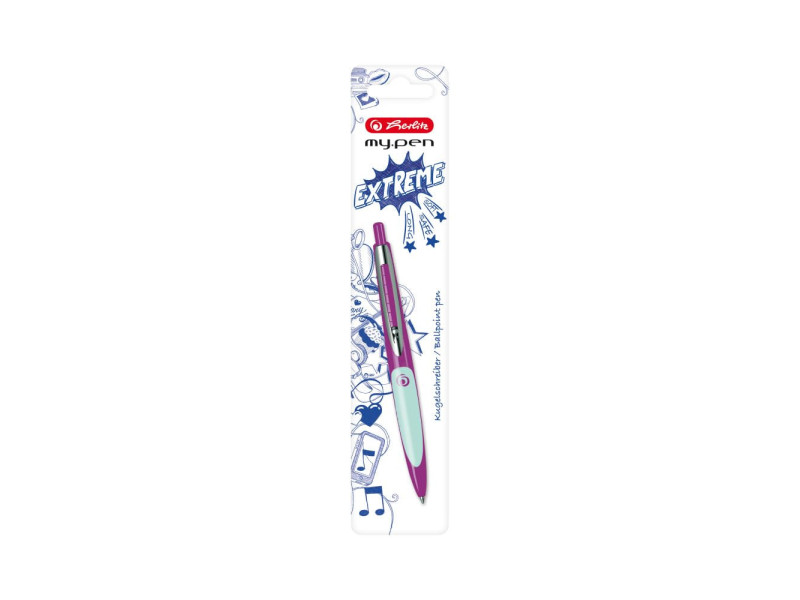 herlitz Stylo à bille rétractable my.pen, lilas/menthe