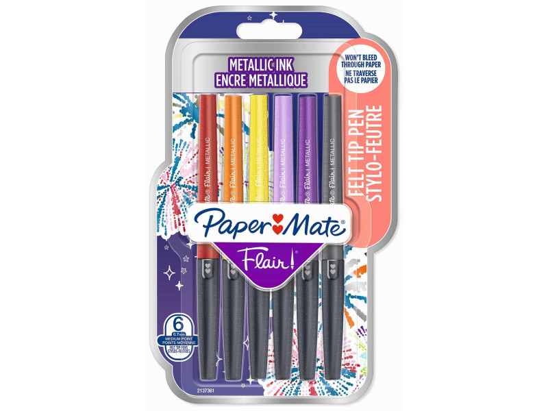 Paper:Mate Stylo feutre Flair METALLIC, blister de 6