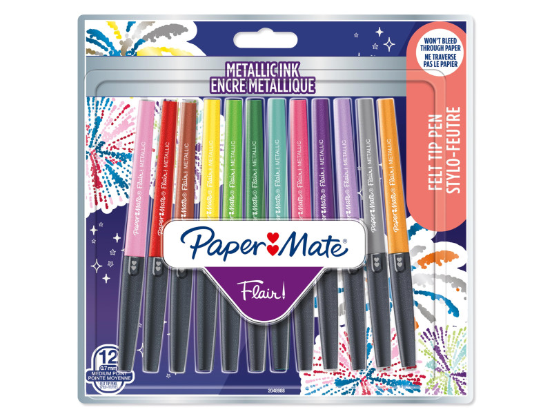 Paper:Mate Stylo feutre Flair METALLIC, blister de 12
