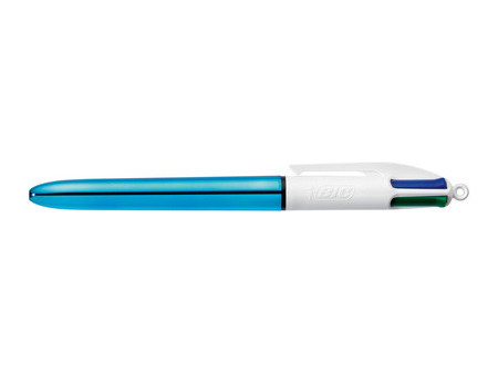 BIC Stylo à bille 4 Colours Shine, 0,32 mm, or rose