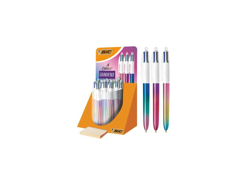 BIC Stylo à bille rétractable 4 Colours Gradient, présentoir