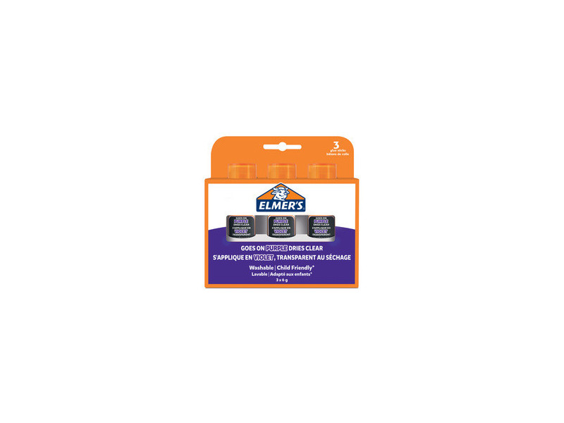 ELMER'S Bâton de colle Disappearing Purple, 22g, boîte de 10