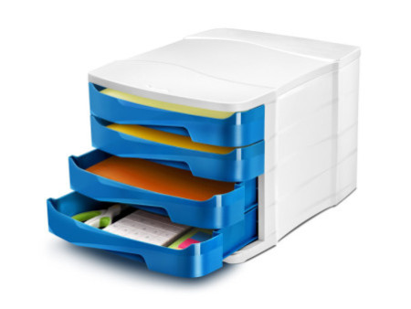 CEP Module de classement GLOSS, 4 tiroirs, bleu océan